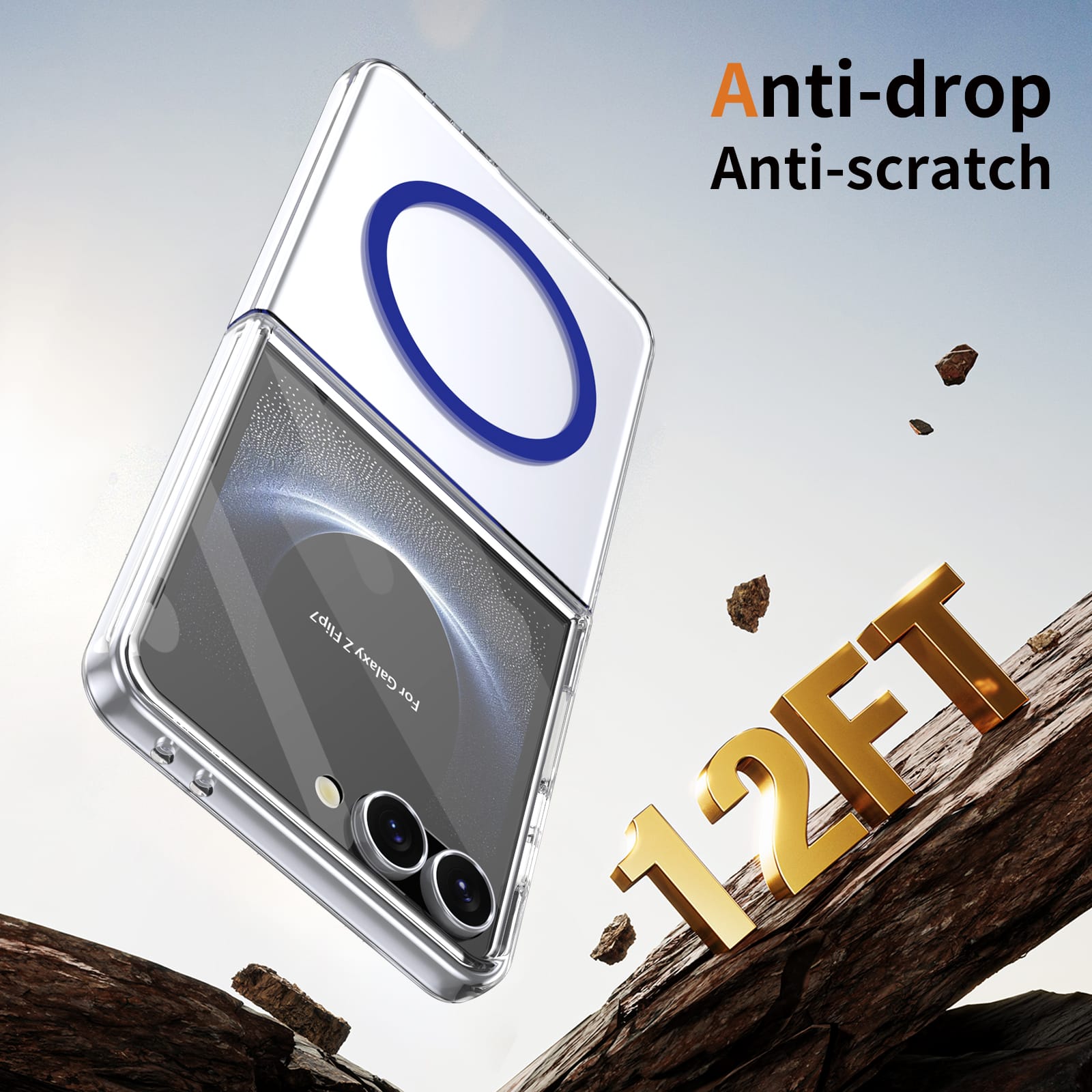Galaxy Z Flip 7 Clear Magsafe Case [Blue]