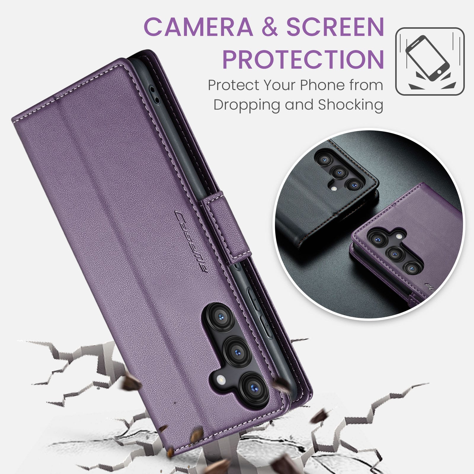 Samsung Galaxy S25Fe Pu Wallet Case [Purple]