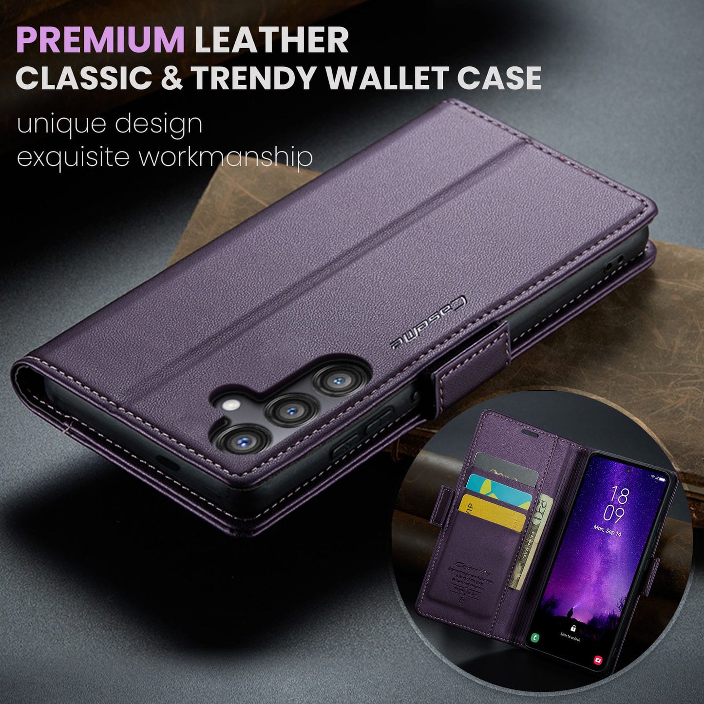 Samsung Galaxy S25Fe Pu Wallet Case [Purple]