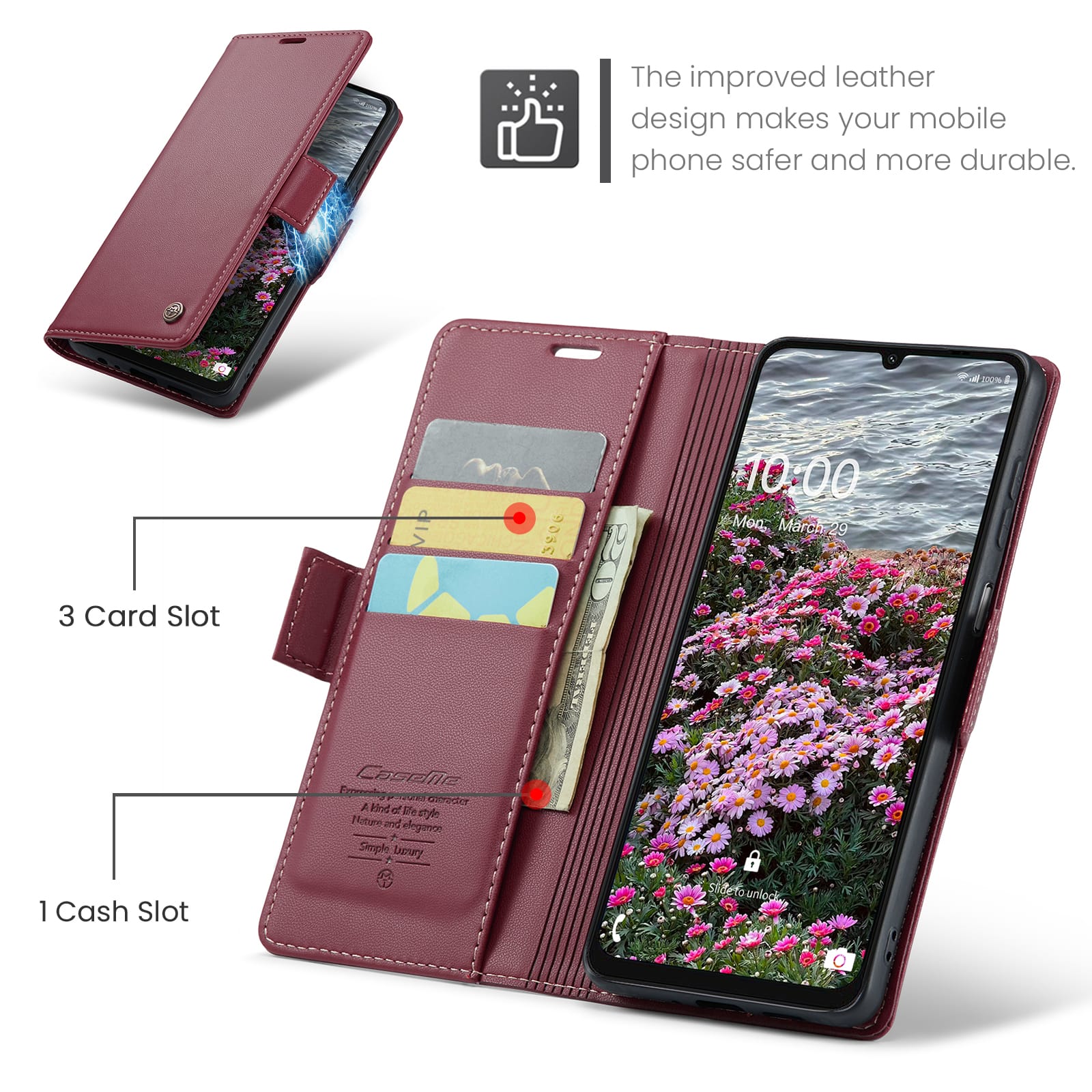 Samsung Galaxy A07 Pu Wallet Case [Maroon]