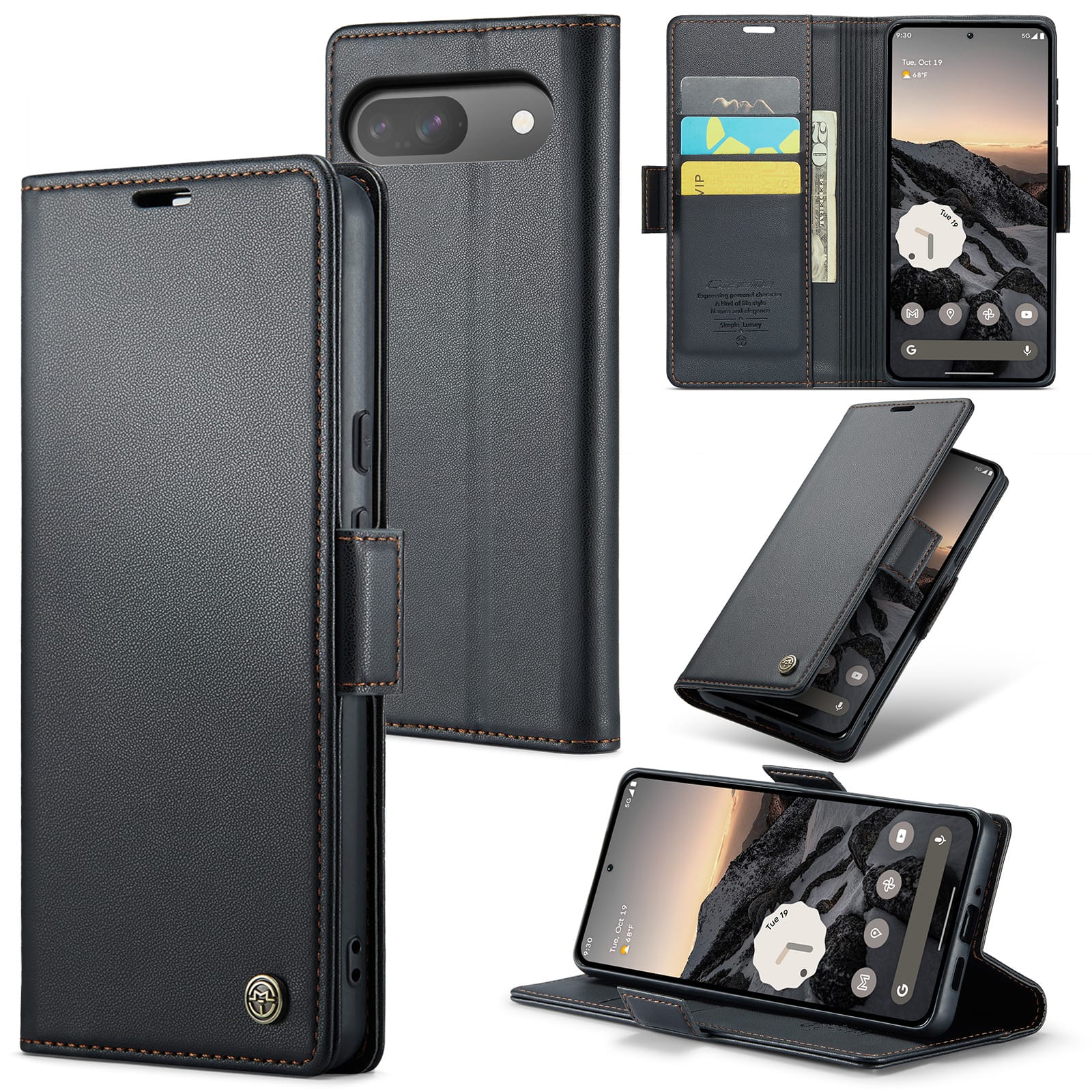 Google Pixel 10 Pro Pu Wallet Case [Black]