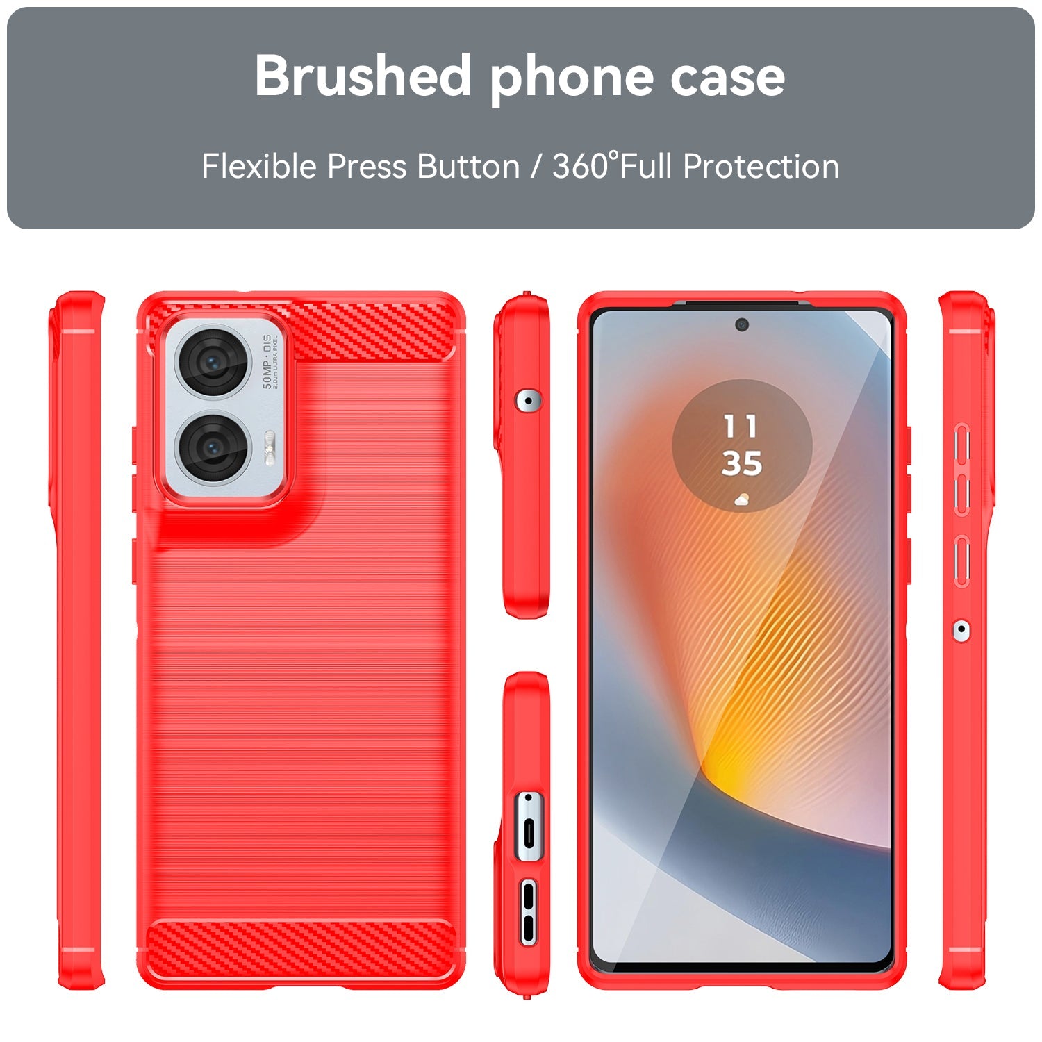 Moto Edge 50 Fusion Carbon Fibre Case [Red]