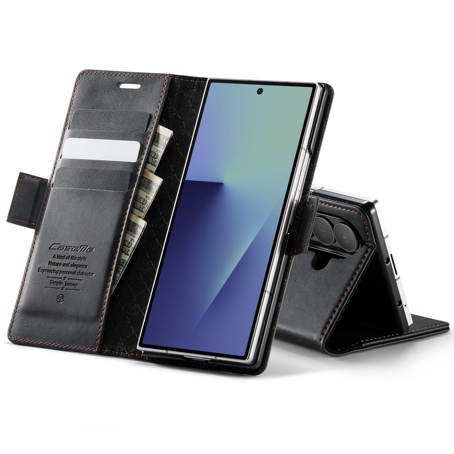 Galaxy Z Fold 7 Pu Wallet Case [Black]