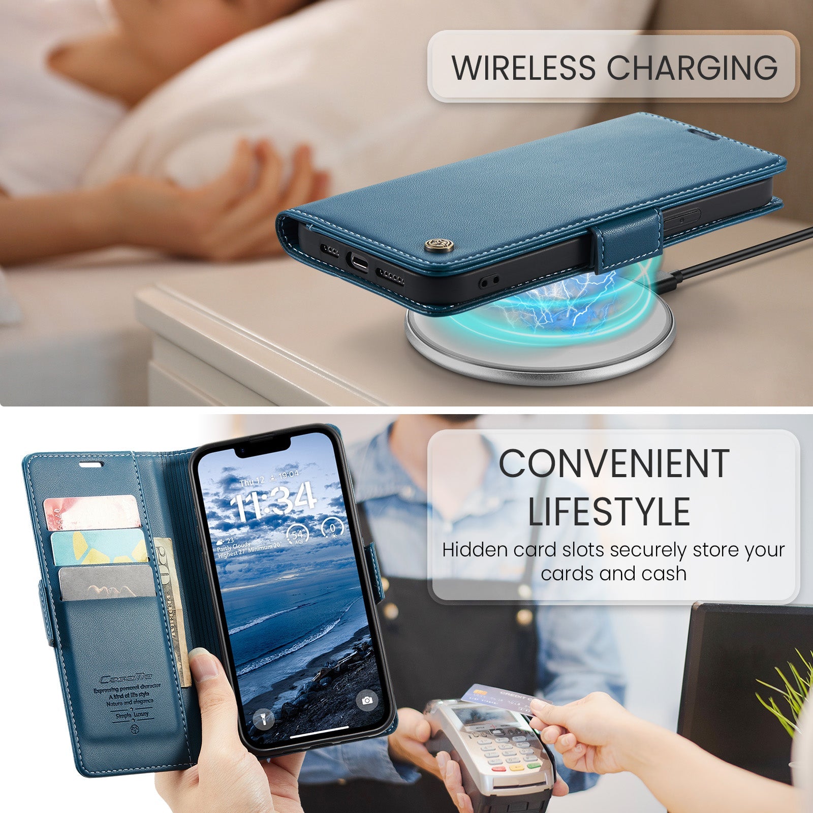 Apple iPhone 16E Pu Wallet Case [Navy]