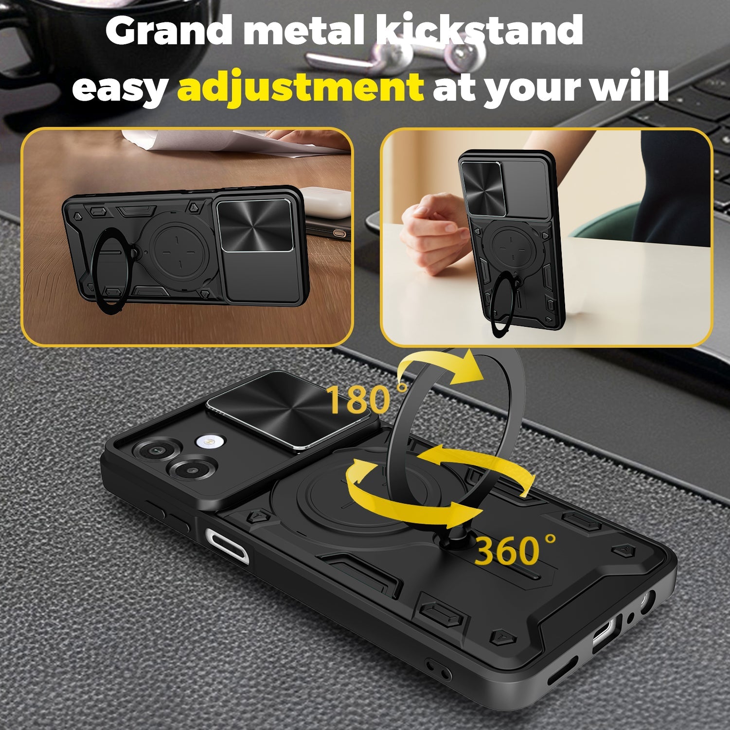 Galaxy A07 Ring Kickstand Case [Rose Gold]