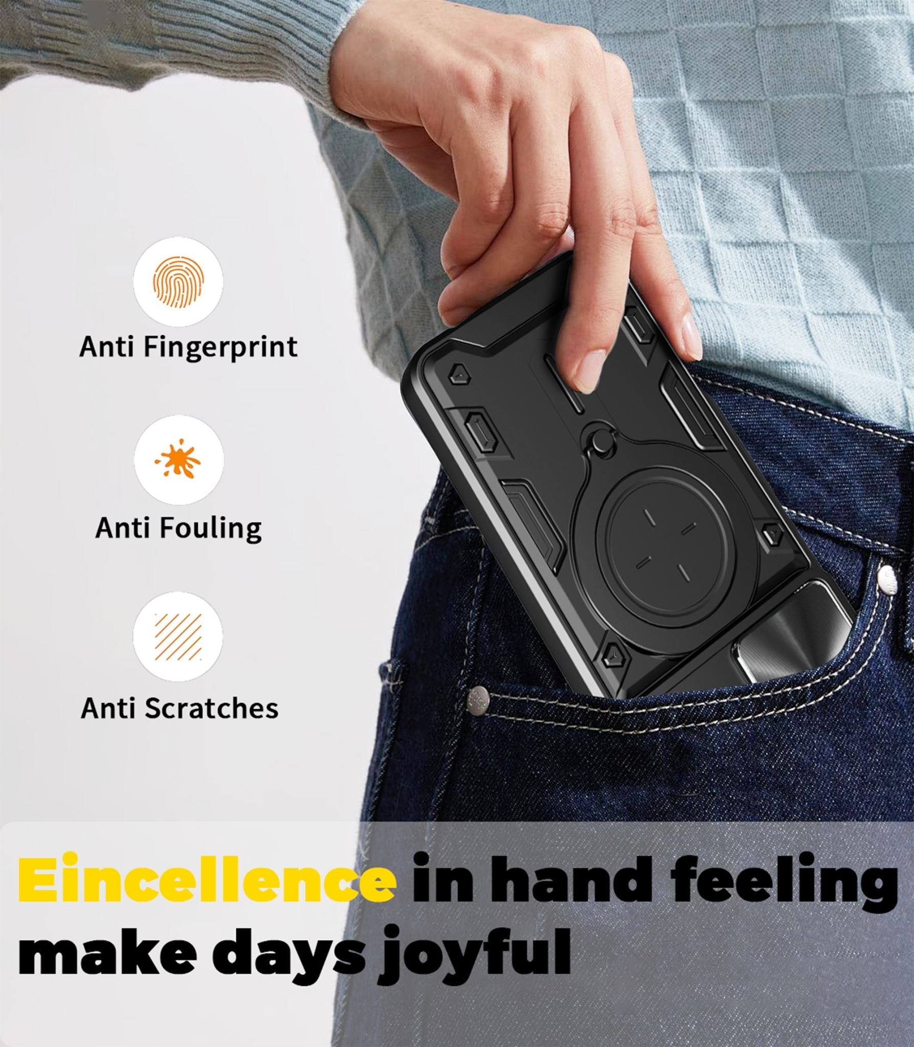 Galaxy A07 Ring Kickstand Case [Rose Gold]