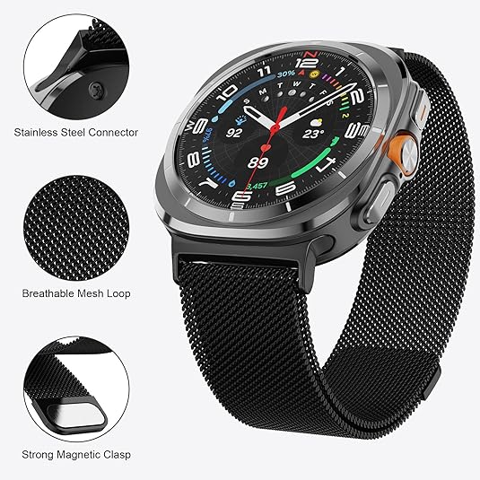 Samsung Galaxy Watch Ultra 47Mm Milanese Loop Strap [Black]