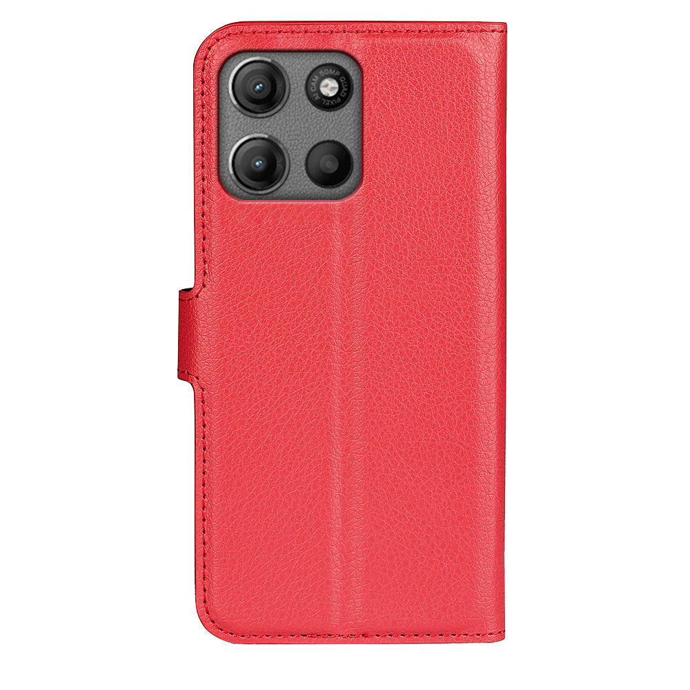 Moto G15 Pu Wallet Case [Red]