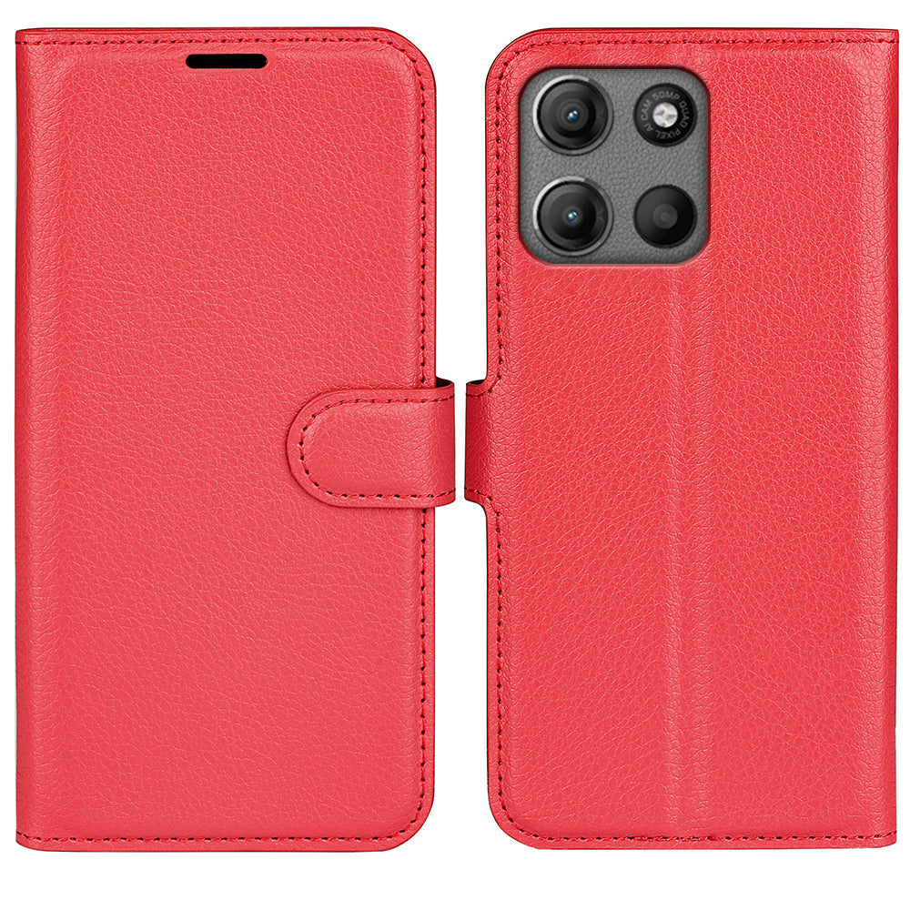 Moto G15 Pu Wallet Case [Red]