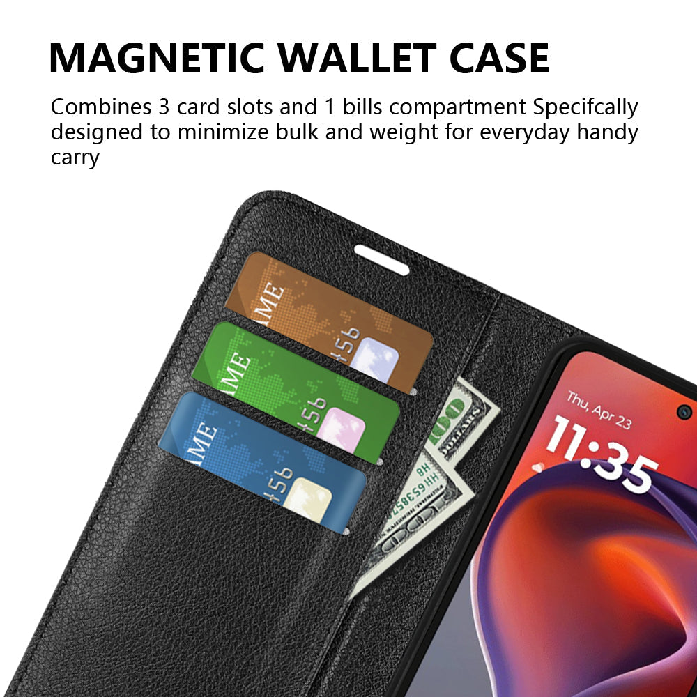 Moto G15 Pu Wallet Case [Red]