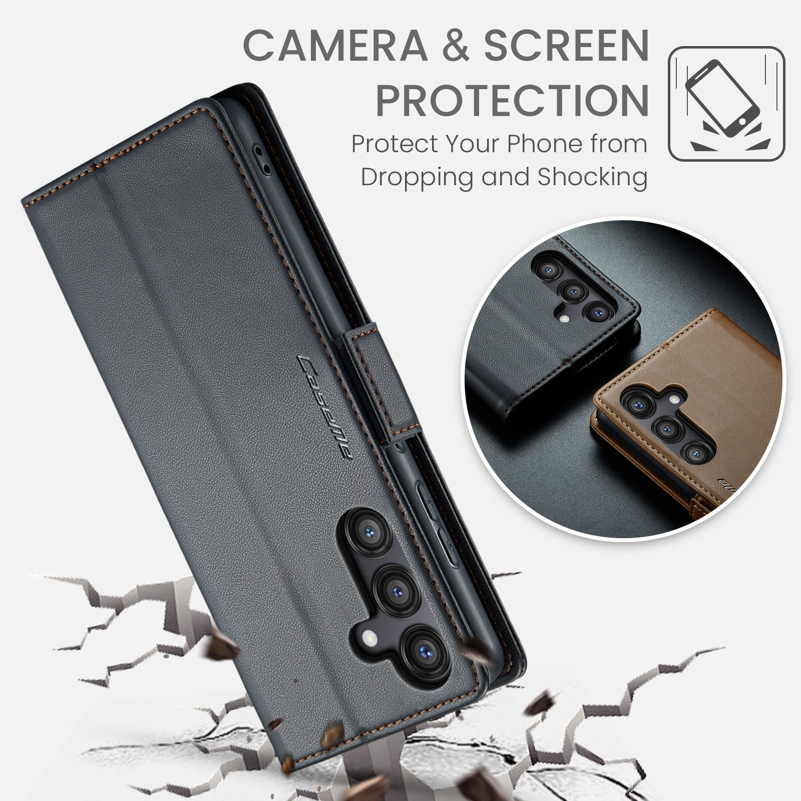 Samsung Galaxy S25Fe Pu Wallet Case [Black]