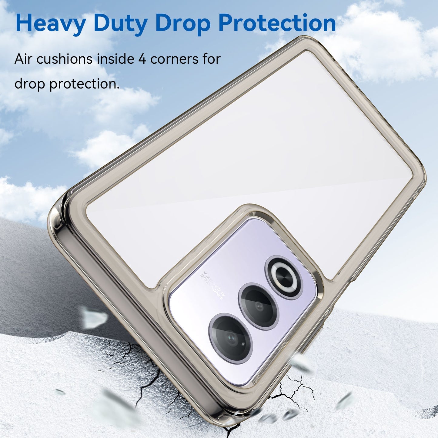 Oppo A80 5G Soft Gel Bumper Case [Clear Grey]