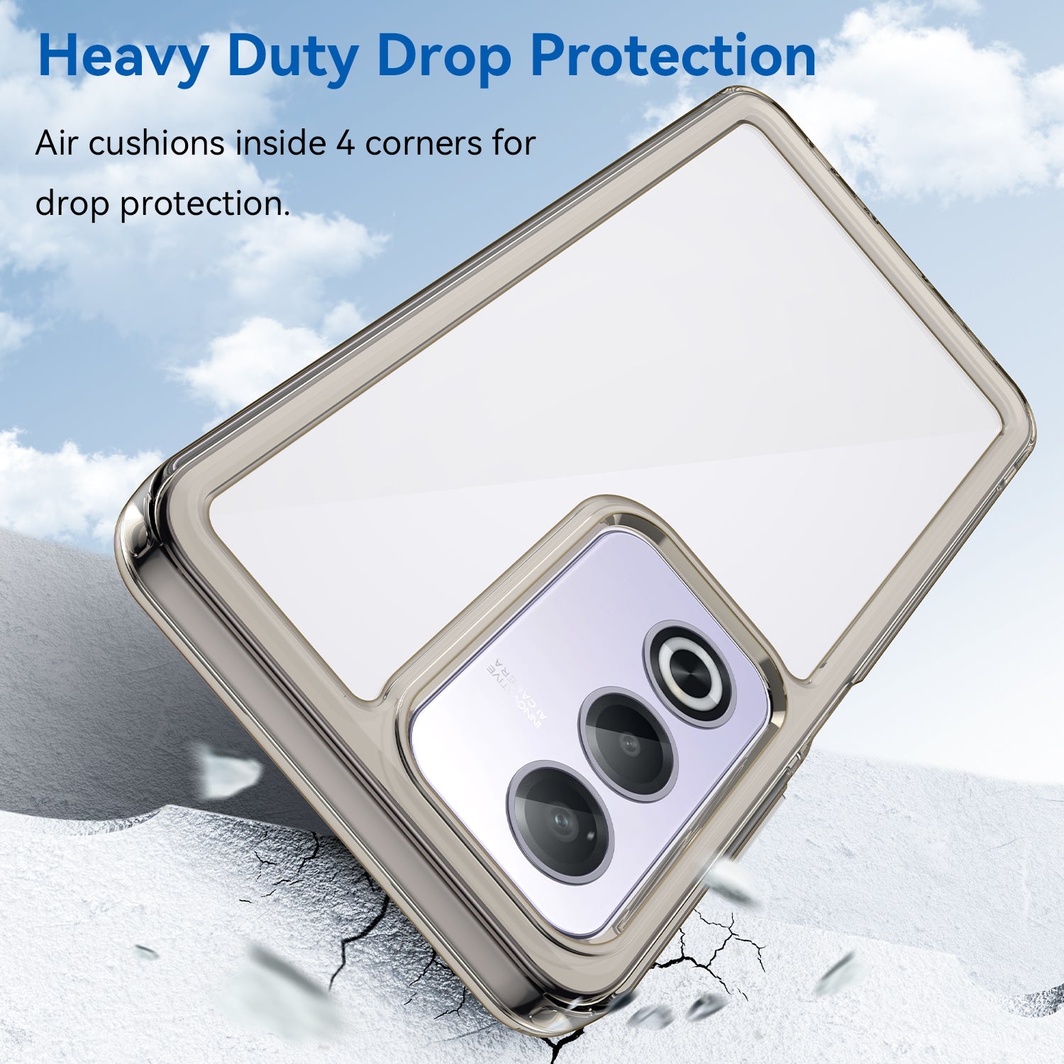 Oppo A80 5G Soft Gel Bumper Case [Clear Grey]