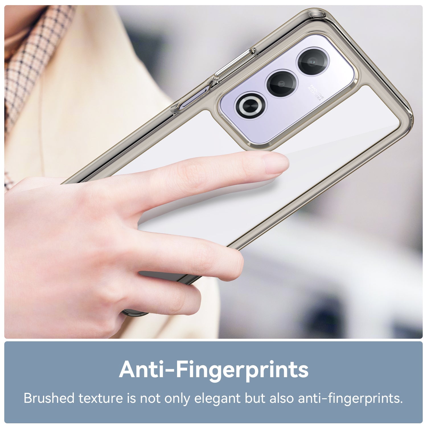 Oppo A80 5G Soft Gel Bumper Case [Clear Grey]