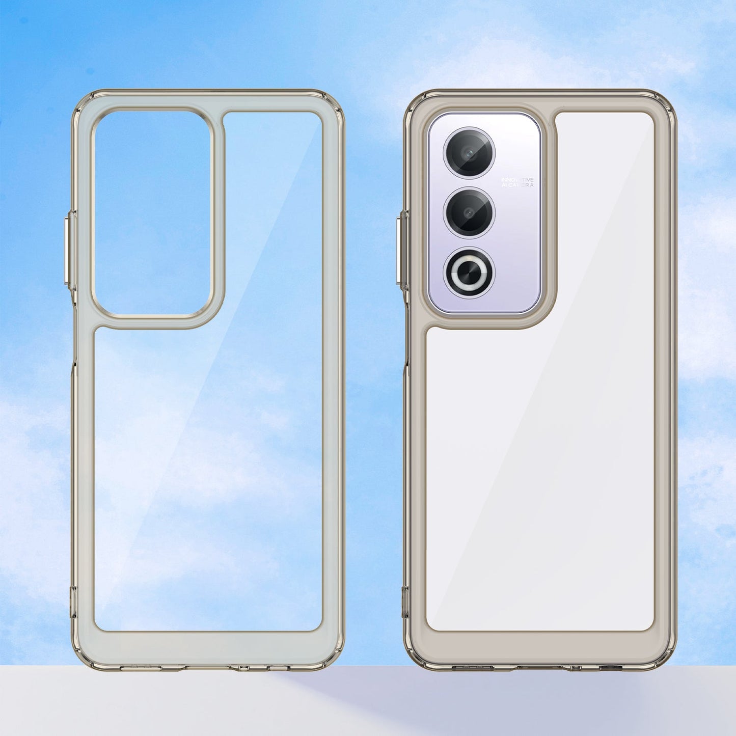 Oppo A80 5G Soft Gel Bumper Case [Clear Grey]