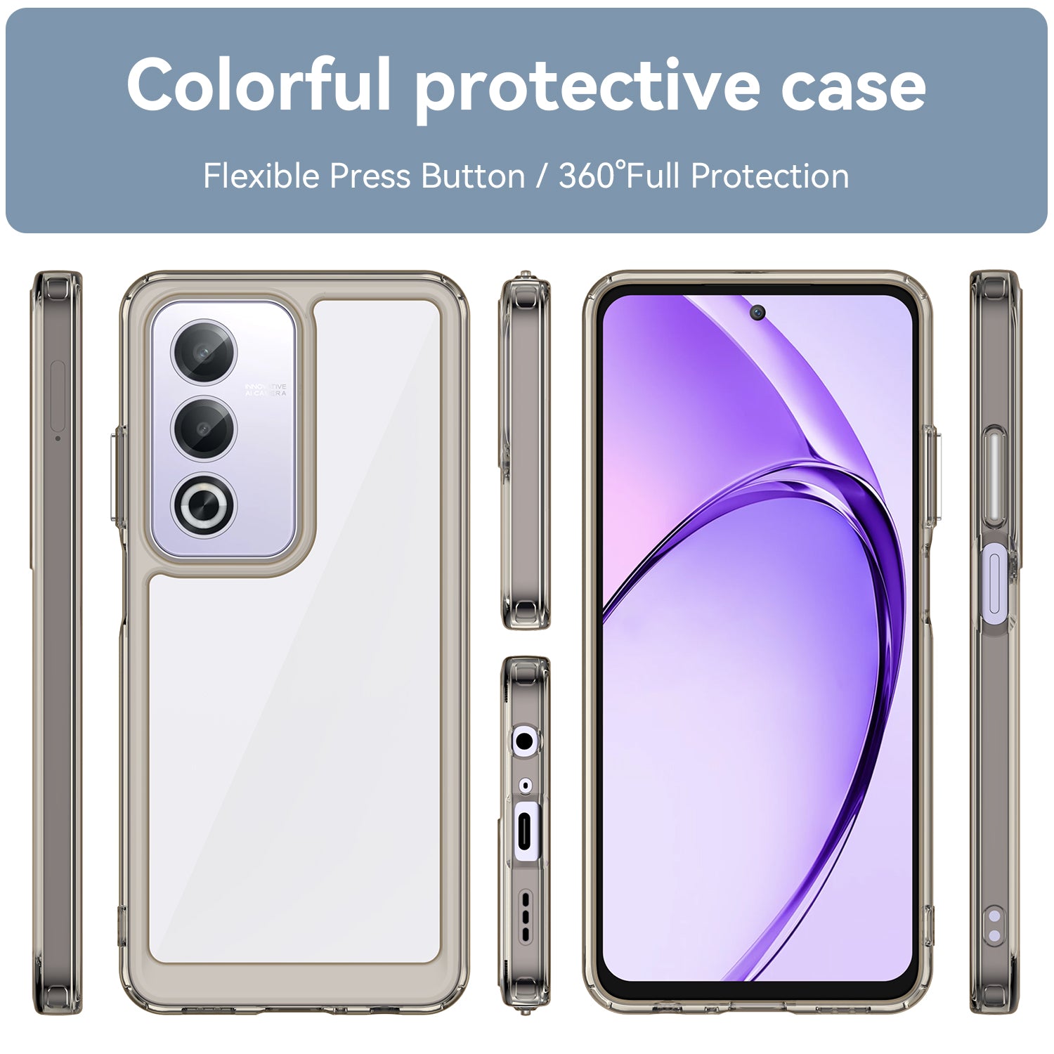 Oppo A80 5G Soft Gel Bumper Case [Clear Grey]