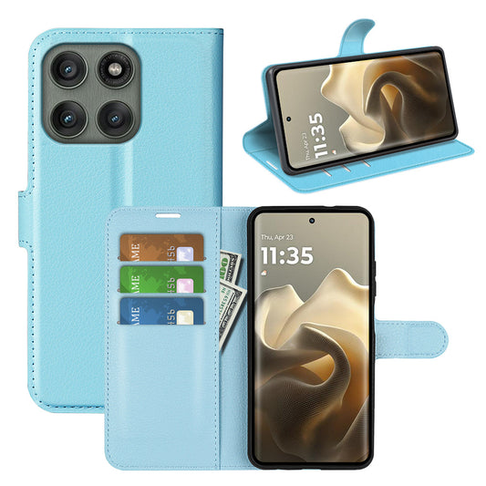 Moto Edge 60 Pro Pu Wallet Case [Lightblue]