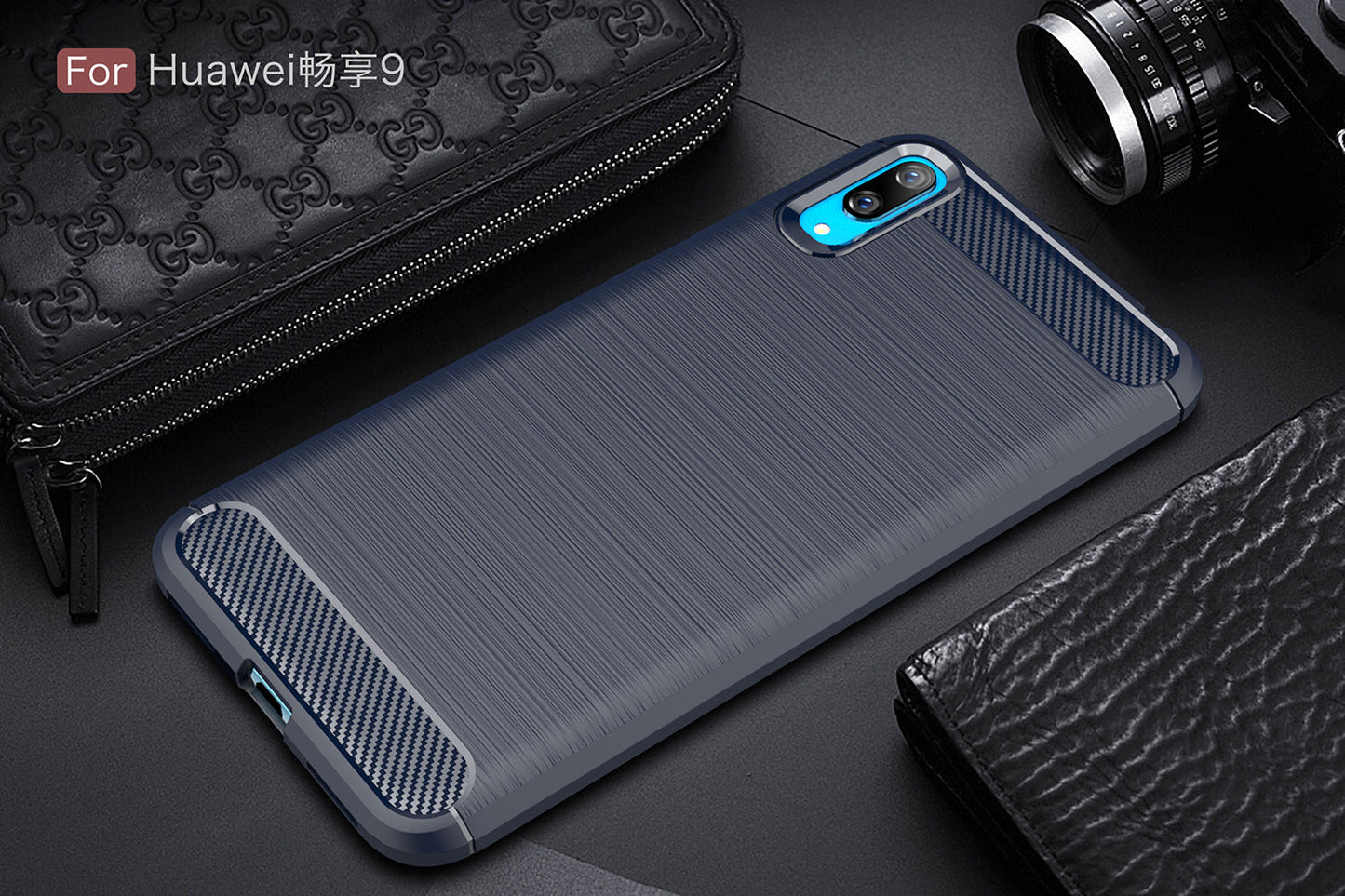 Huawei Y7 Pro 2019 Carbon Fibre Case Navy