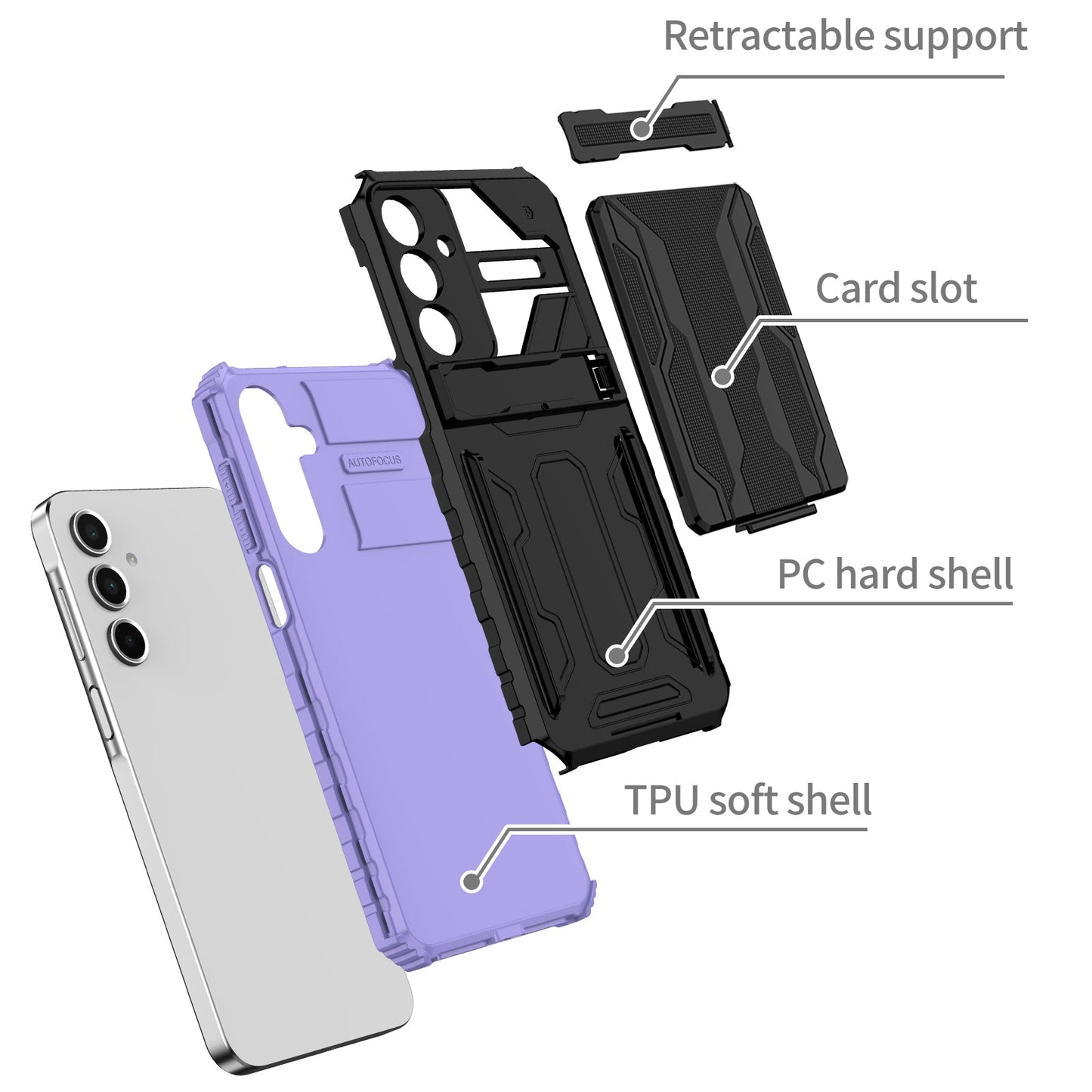 Galaxy A16 5G Kickstand Heavy Duty Case [Purple]