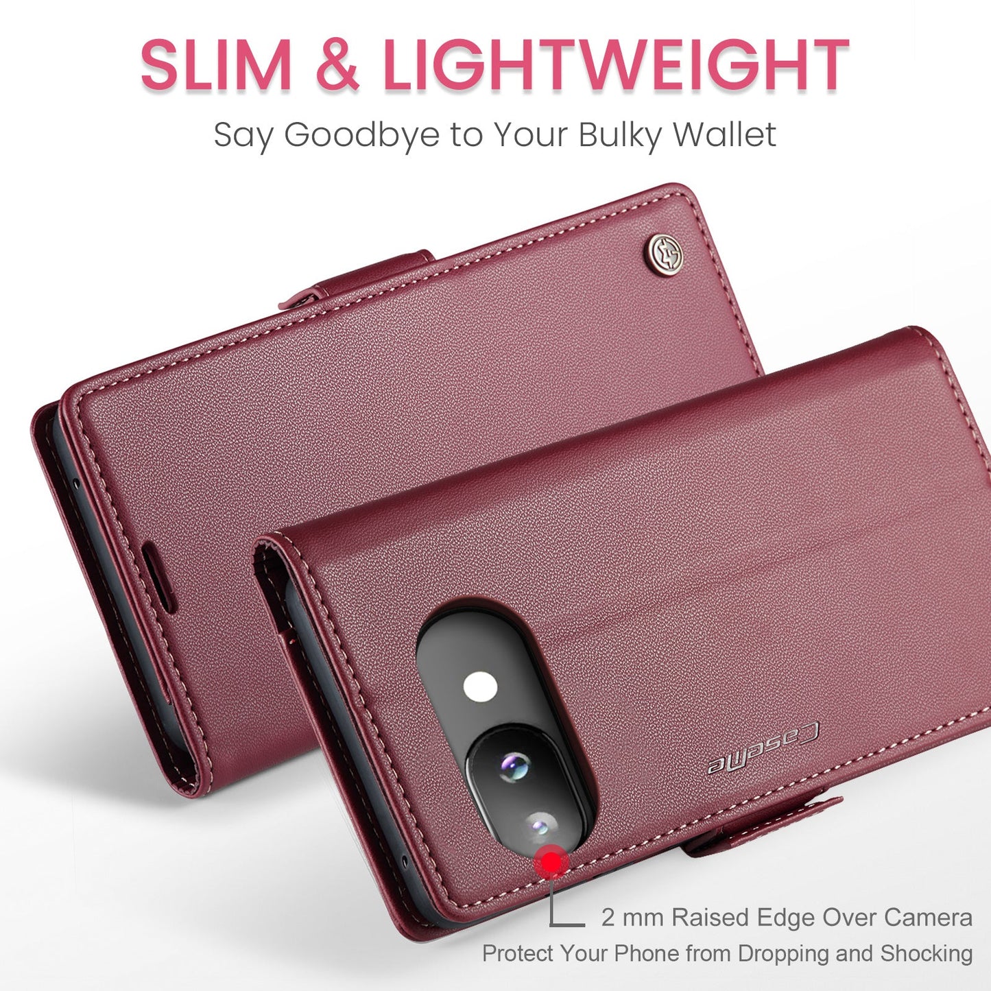 Google Pixel 9A Pu Wallet Case [Maroon]