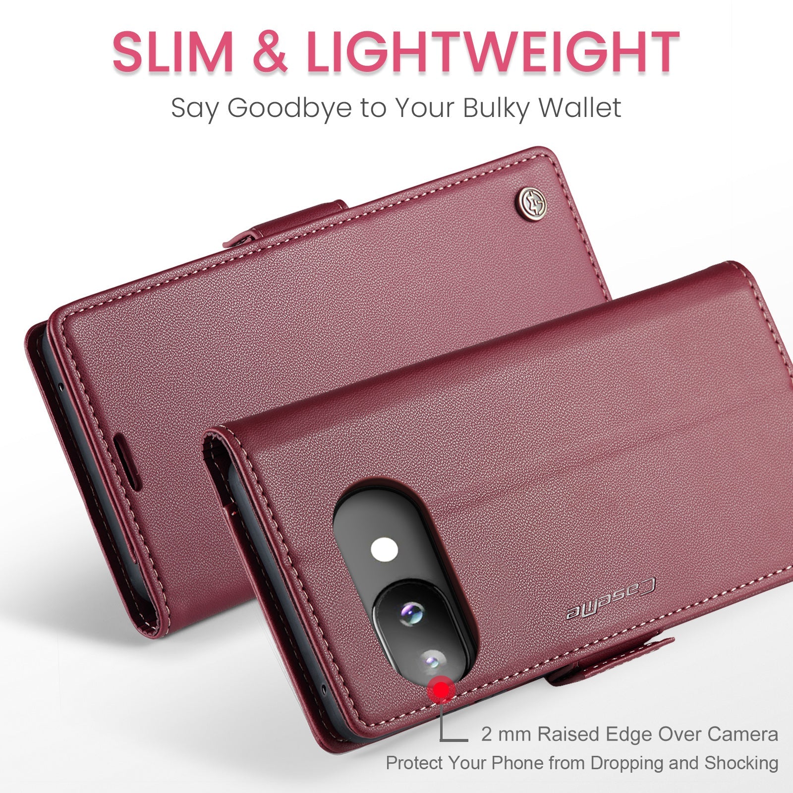 Google Pixel 9A Pu Wallet Case [Maroon]