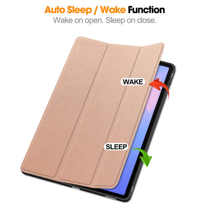 Tab S10Fe Plus Tri-Fold Pen Holder Case [Red]