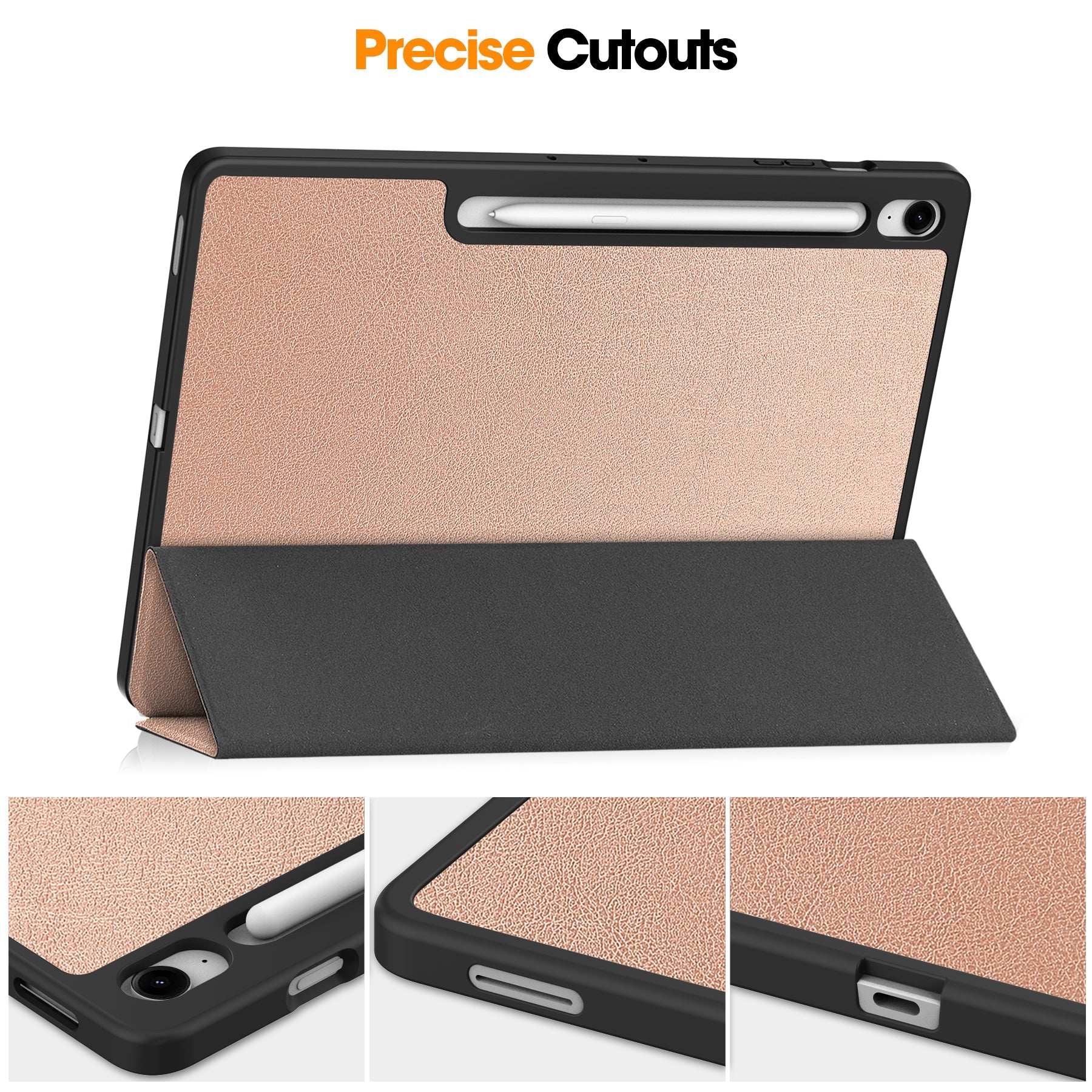 Tab S10Fe Plus Tri-Fold Pen Holder Case [Red]
