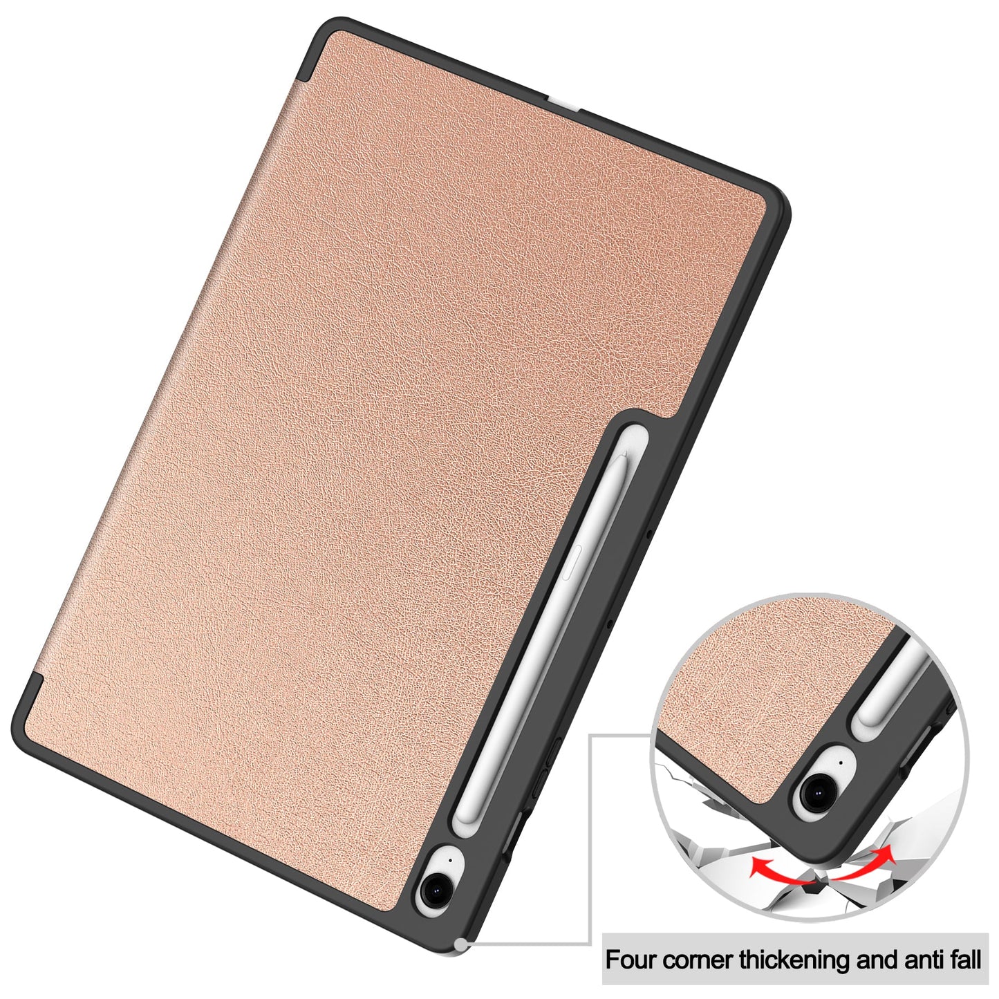 Tab S10Fe Plus Tri-Fold Pen Holder Case [Red]