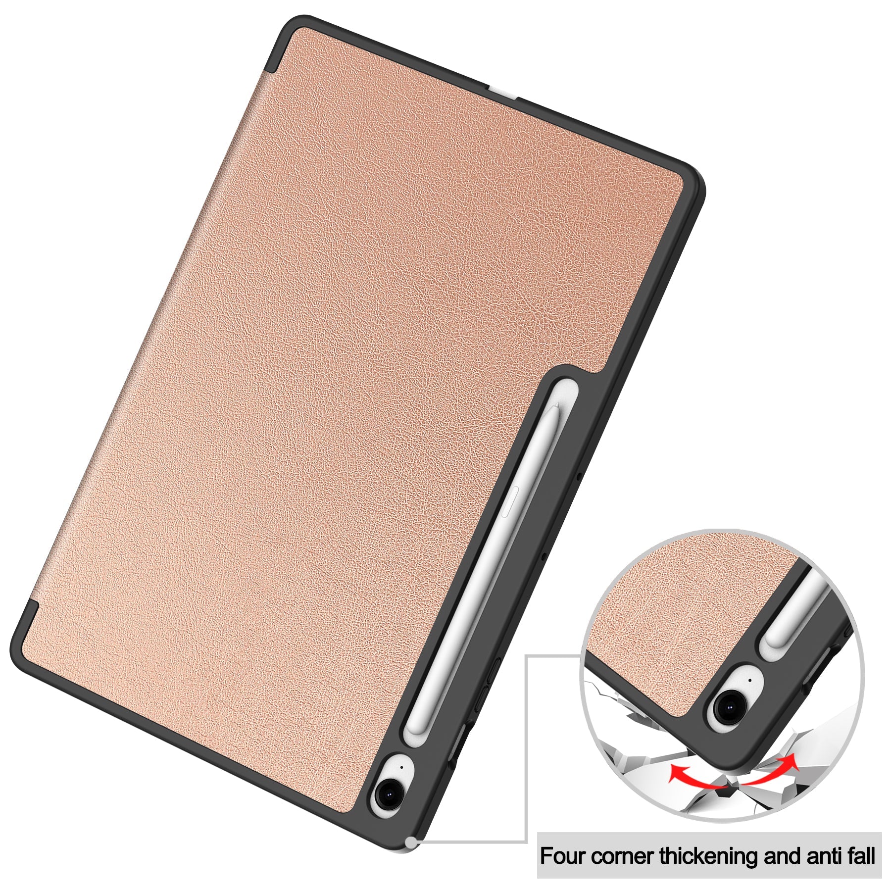 Tab S10Fe Plus Tri-Fold Pen Holder Case [Red]