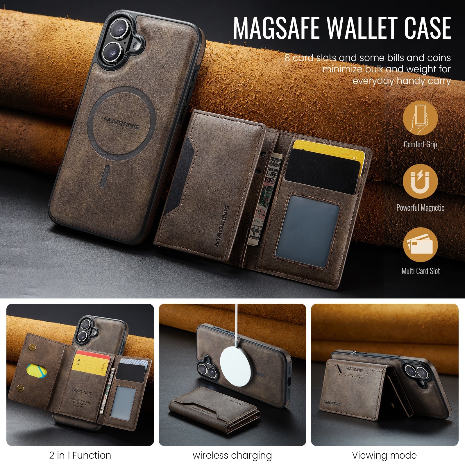Iphone 16 Plus Magsafe Wallet [Coffee]
