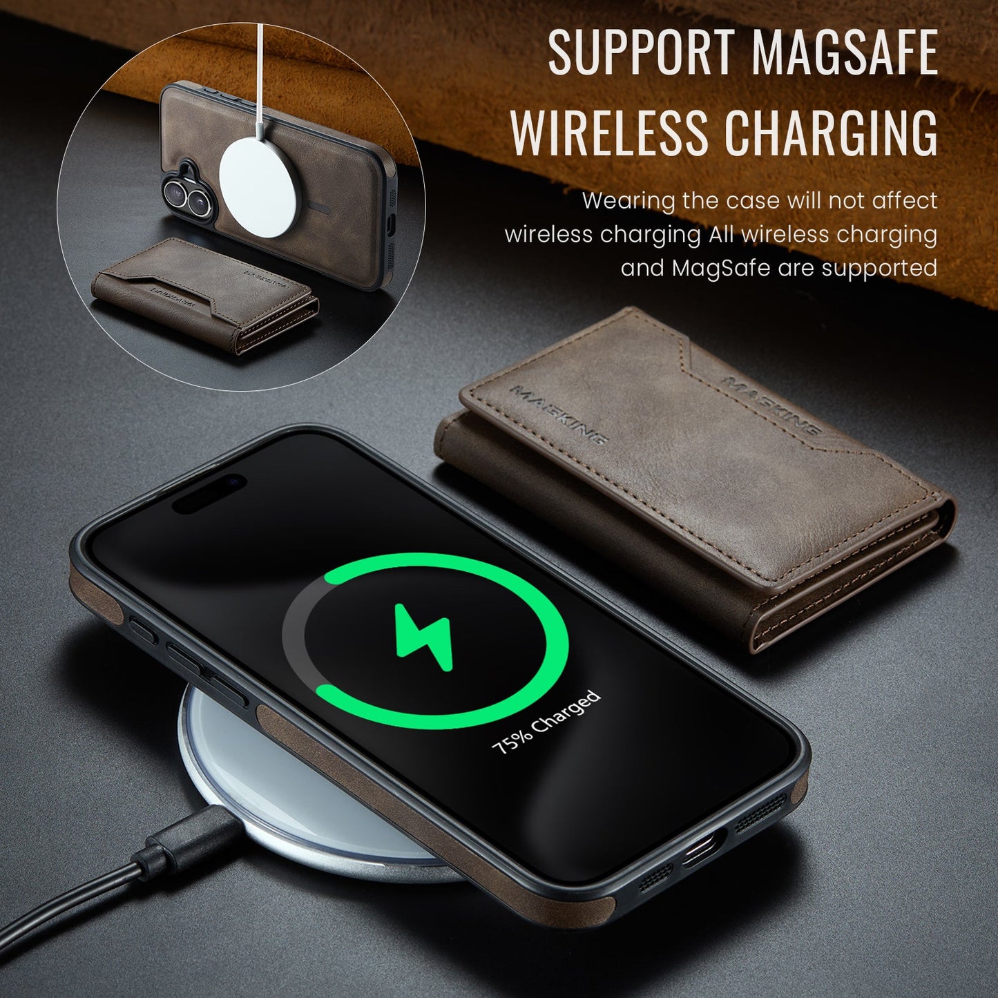 Iphone 16 Plus Magsafe Wallet [Coffee]