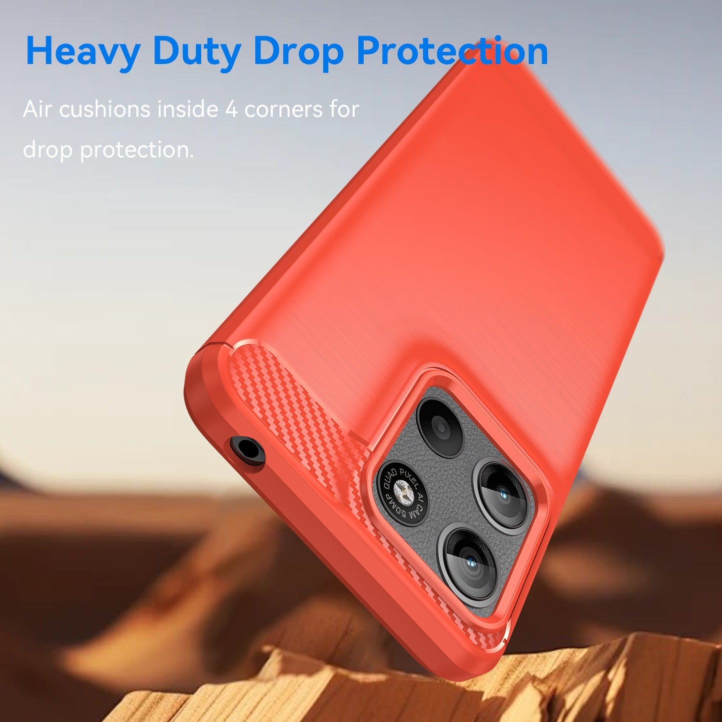Moto G15 Carbon Fibre Case [Red]