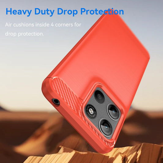 Moto G15 Carbon Fibre Case [Red]