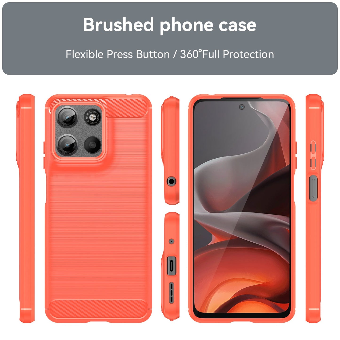 Moto G15 Carbon Fibre Case [Red]