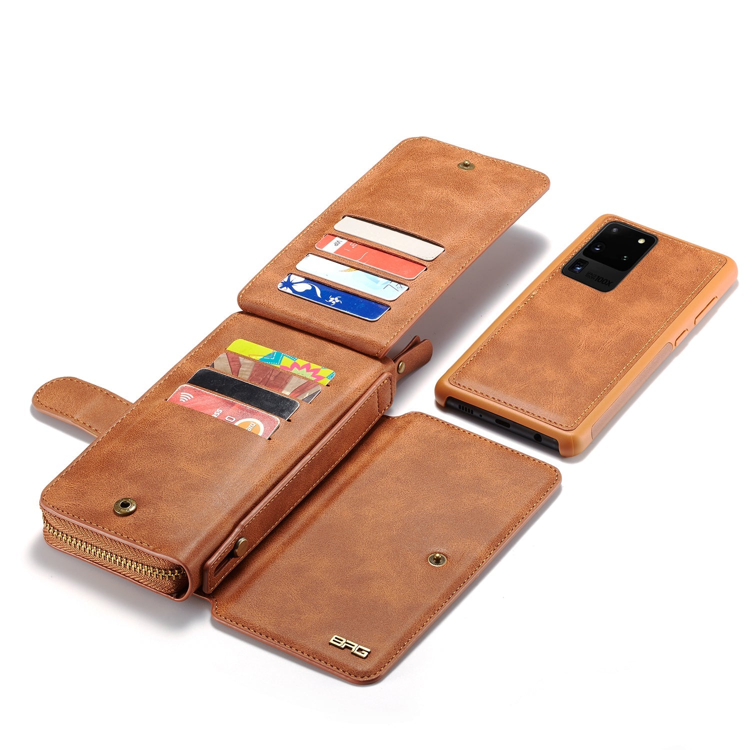 Samsung Galaxy S20 Ultra Deluxe Zipper Case Brown