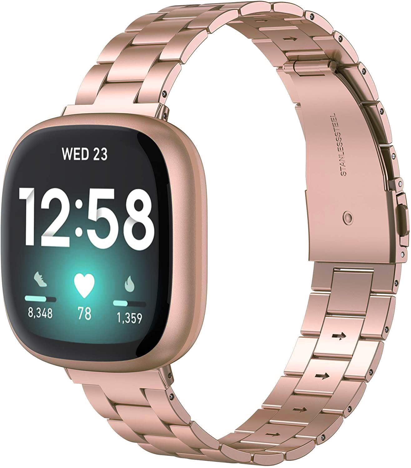 Fitbit Versa 3 Stainless Steel Strap [Rosegold]
