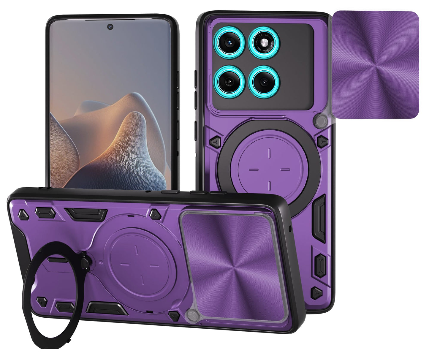 Moto Edge 60 Fusion Ring Kickstand Case [Purple]