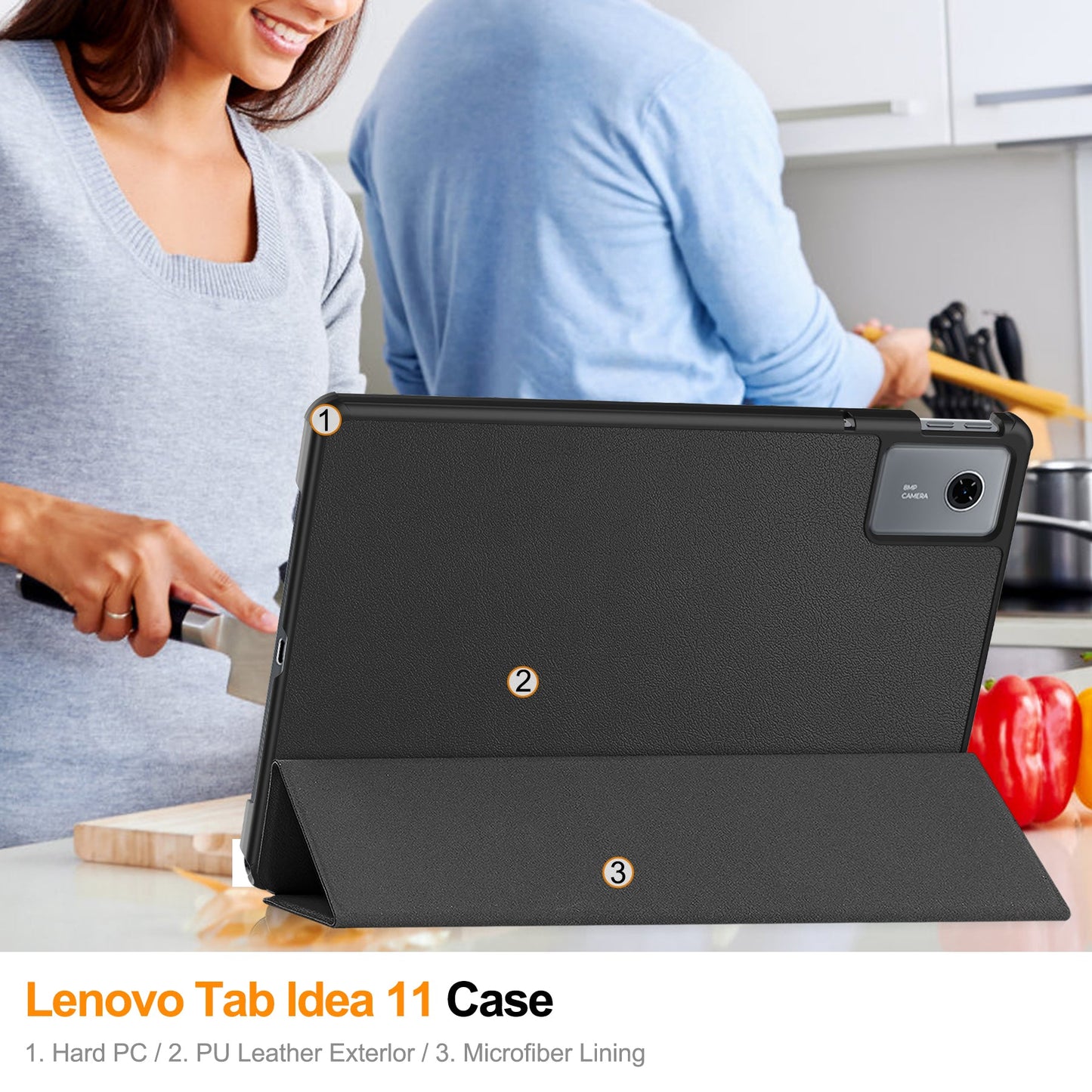 Lenovo Tab 11" 2025 Tb336 Tri-fold Pu Case [Black]