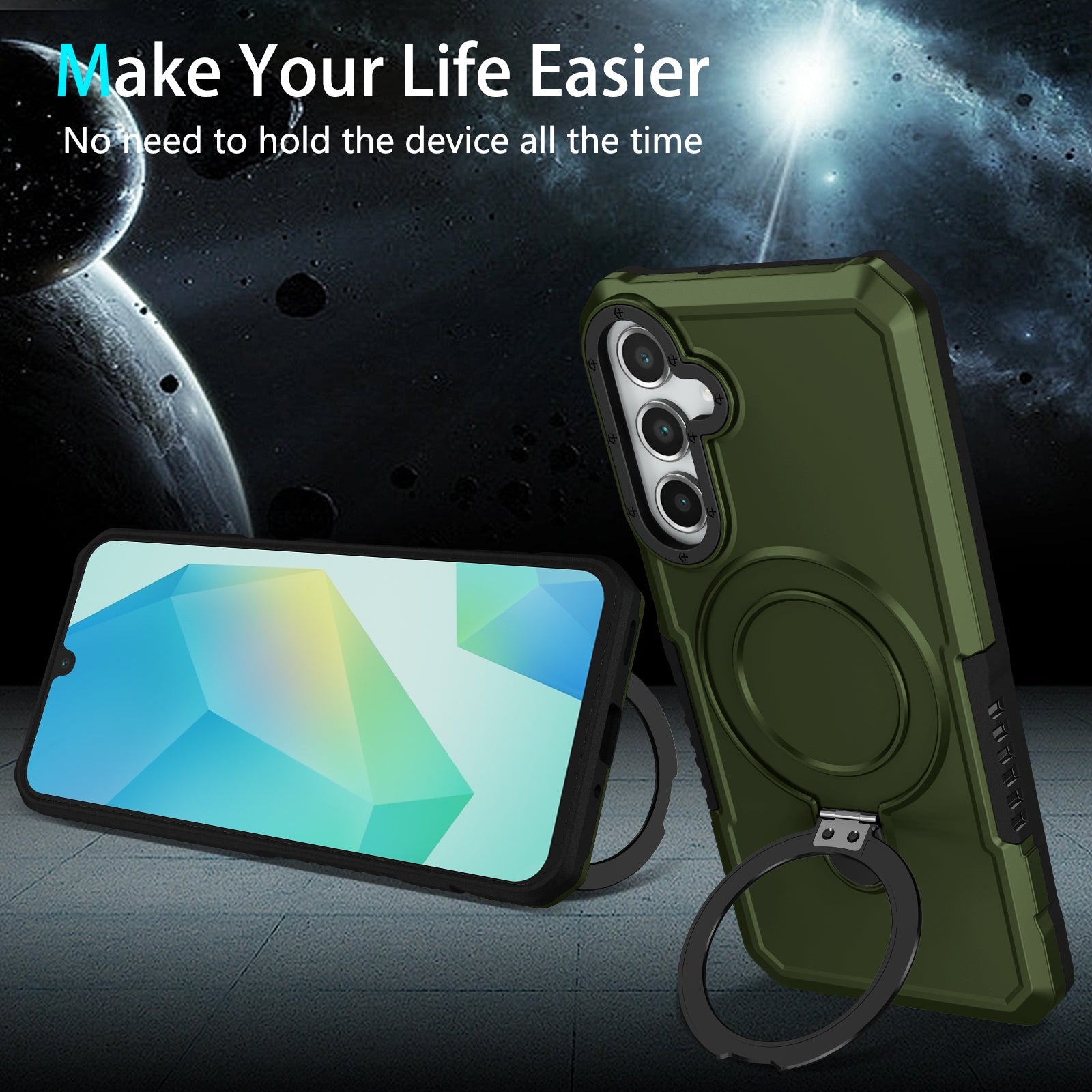 Galaxy A16 5G Kickstand Heavy Duty Case [Green]