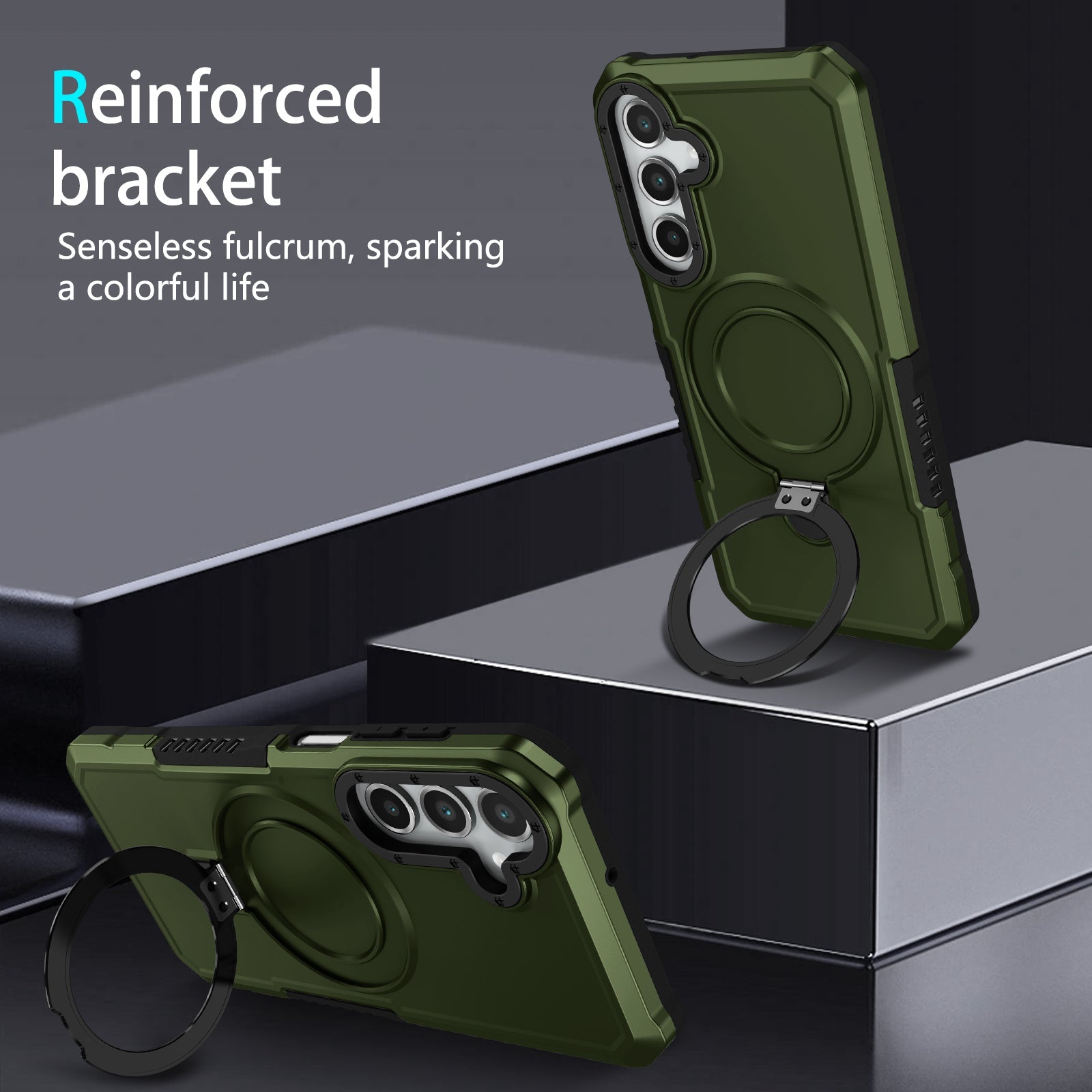 Galaxy A16 5G Kickstand Heavy Duty Case [Green]