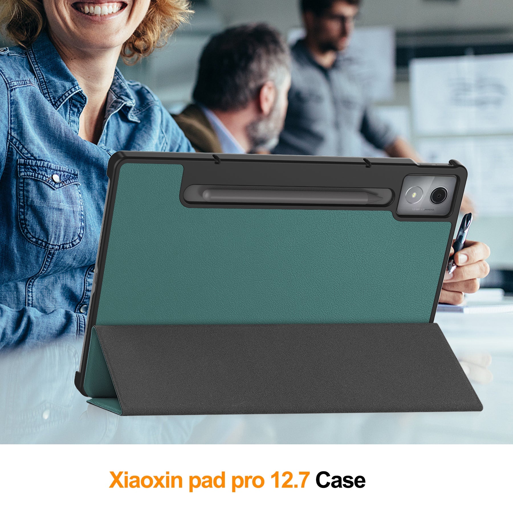 Lenovo Idea Tab Pro 12.7" Tb373 Tri-fold Pu Case [Teal]