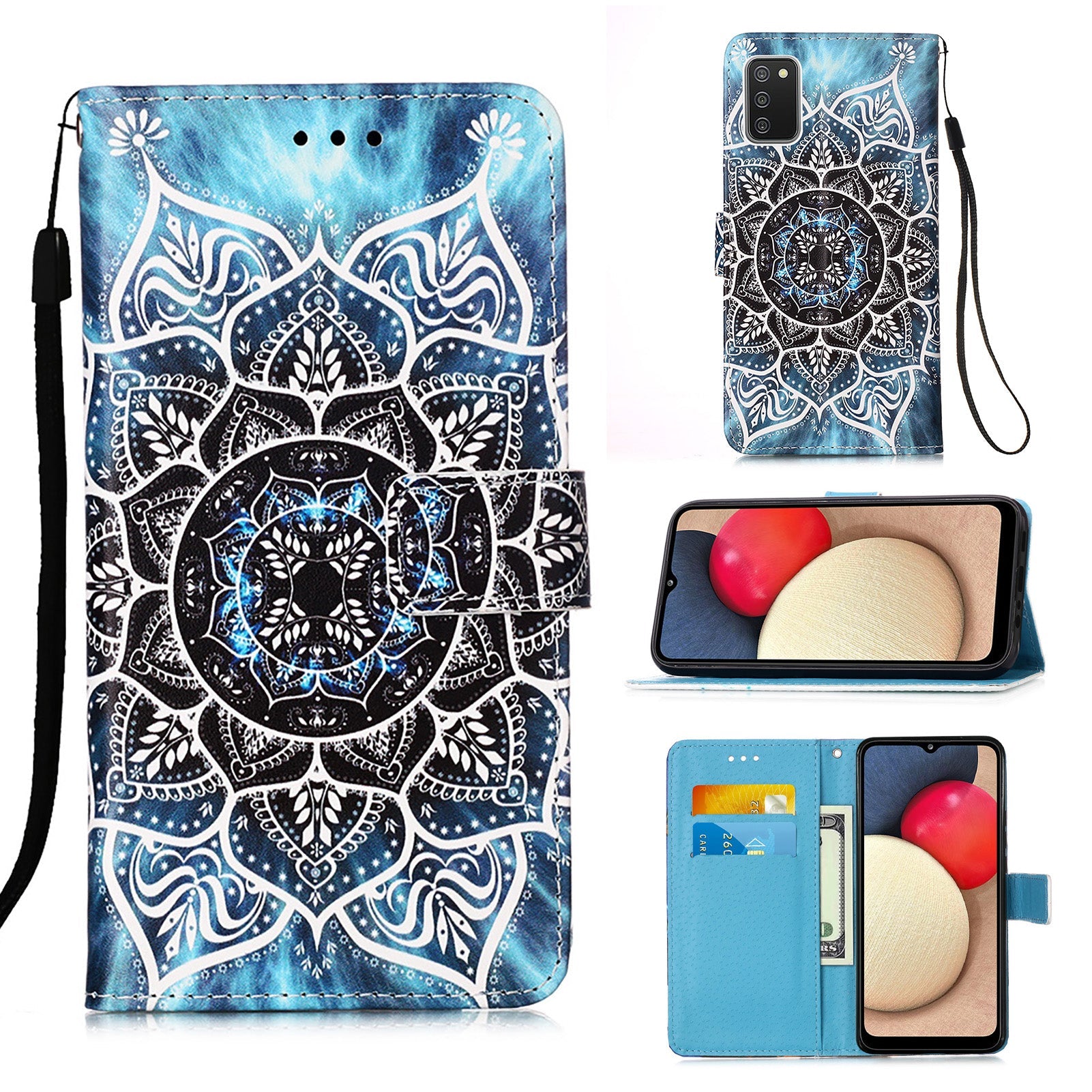 Galaxy A02s Designer Pu Case [Mandala]