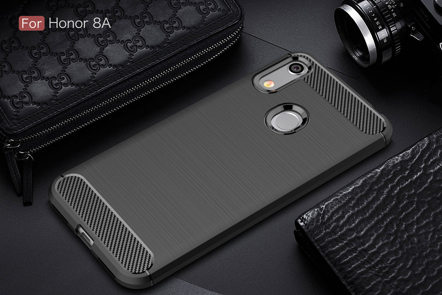 Huawei Y6s Carbon Fibre Case Black