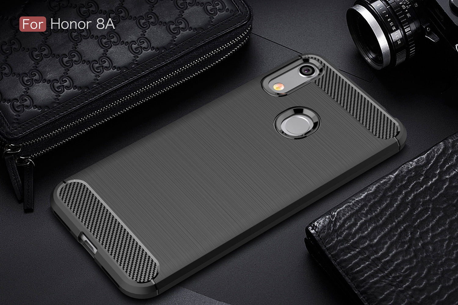 Huawei Y6s Carbon Fibre Case Black