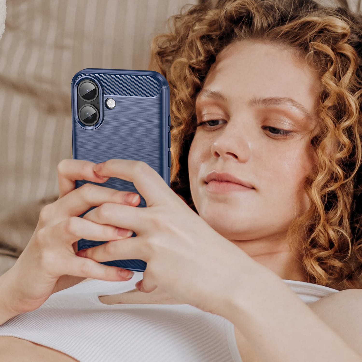 Iphone 17 Carbon Fibre Case [Navy]