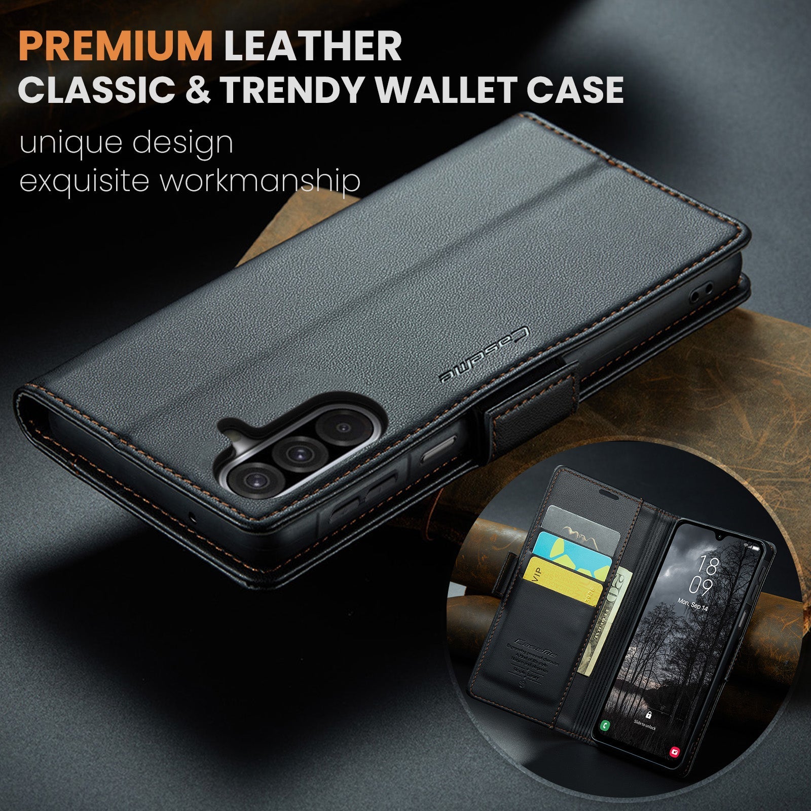 Galaxy A26 5G Pu Wallet Case [Black]