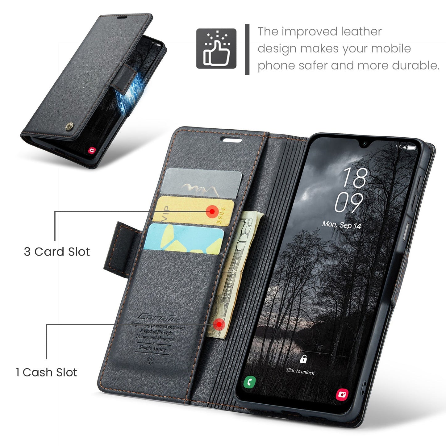 Galaxy A26 5G Pu Wallet Case [Black]