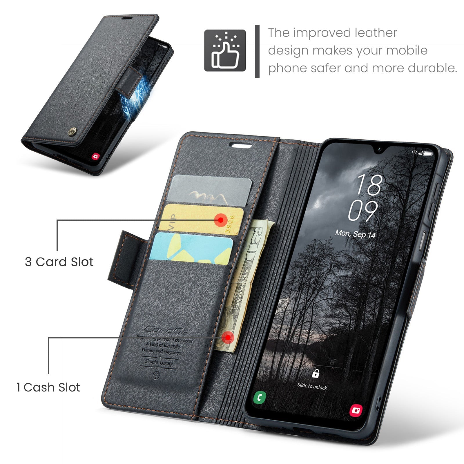 Galaxy A26 5G Pu Wallet Case [Black]