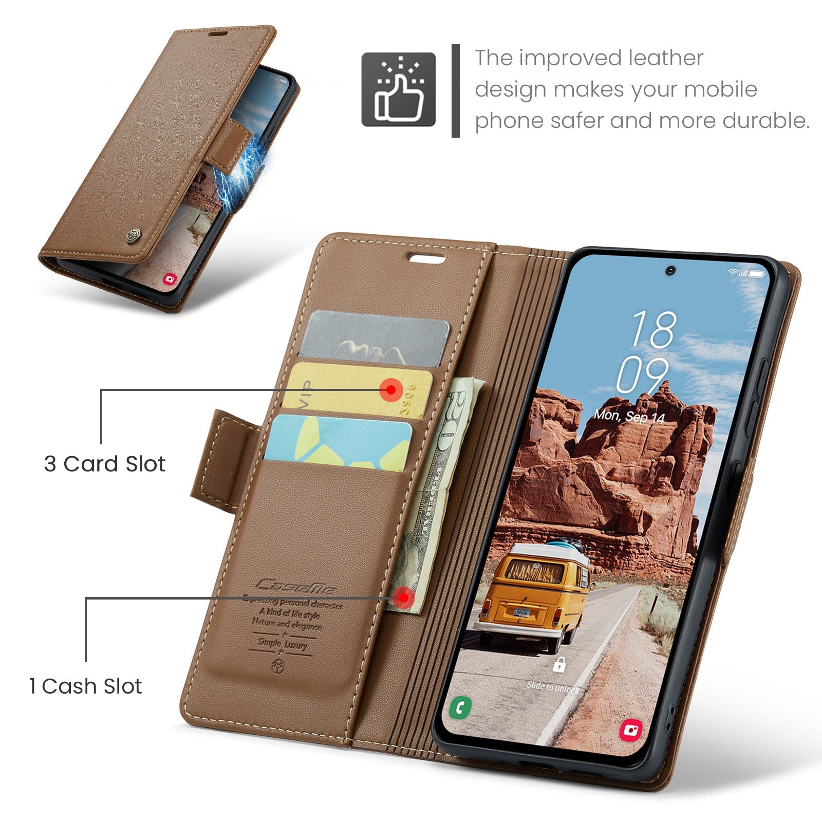 Galaxy S25 Plus Pu Wallet Case [Brown]
