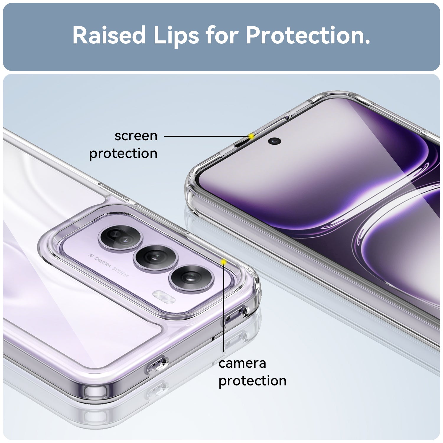 Oppo Reno 12 Pro Soft Gel Bumper Case [Clear]